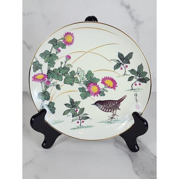 Satsuma Jenni Wren Harvest Morning Wild Chamomile Plate Wall Decor 7 1/2" Japan - Picture 1 of 14